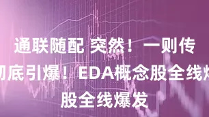 通联随配 突然！一则传闻彻底引爆！EDA概念股全线爆发